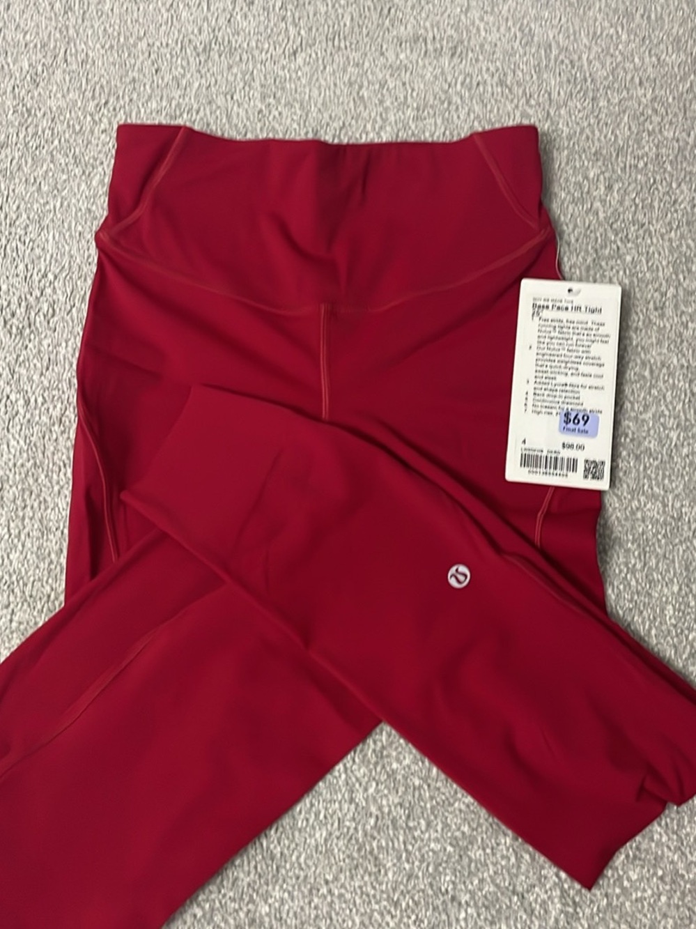 lululemon athletica women’s Deep Red Athletic Leggings